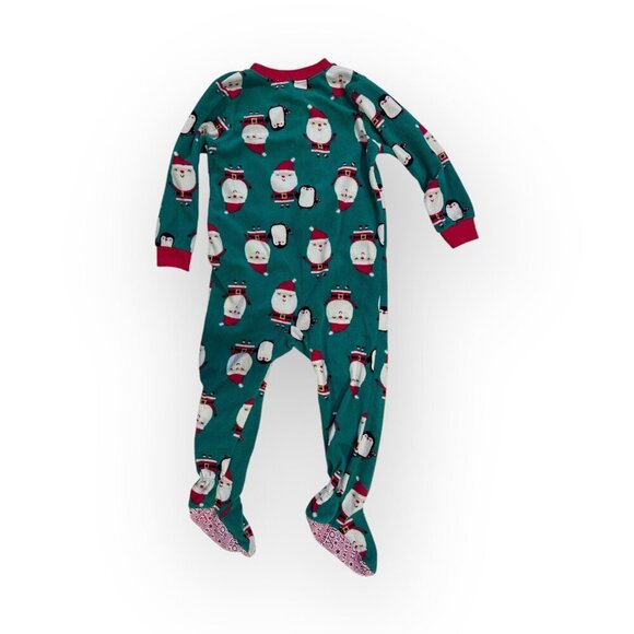 Carters Just One You Fleece Santa Clause Christmas Footed Pajamas Size 2 Toddler - Picture 8 of 16